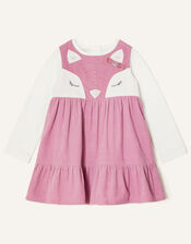 Baby Fox Cord Dress Set, Pink (PINK), large