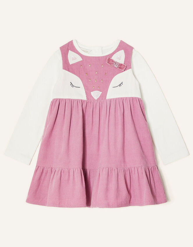 Baby Fox Cord Dress Set, Pink (PINK), large