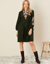 Audrey Embellished Cord Dress, Green (GREEN), large
