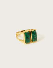 Emerald Stone Chunky Ring, Gold (GOLD), large
