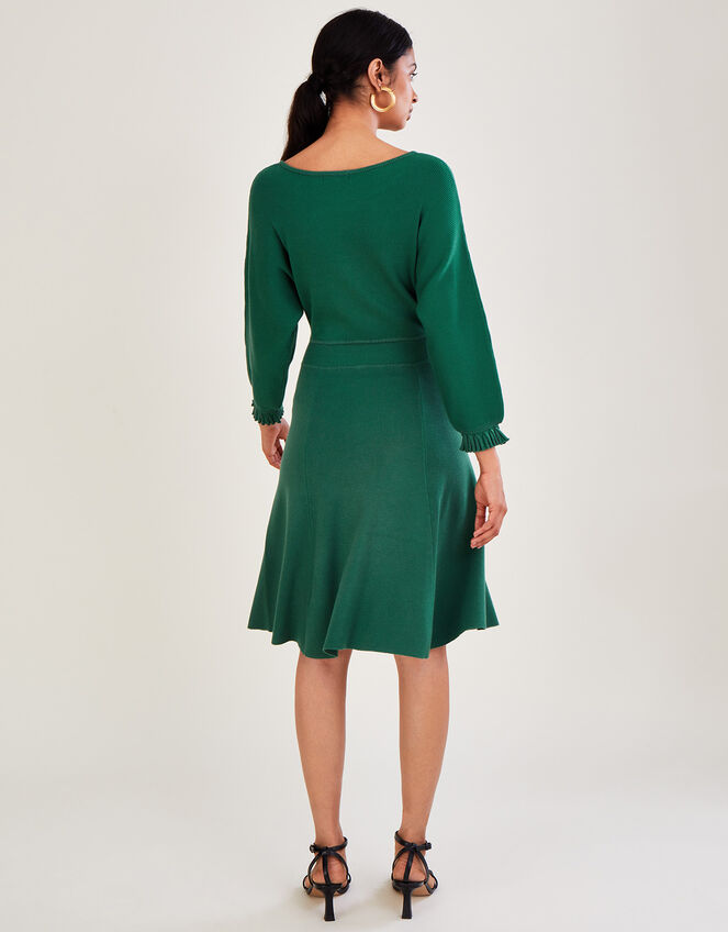 Short Pleat Cuff Dress with LENZING™ ECOVERO™, Green (GREEN), large