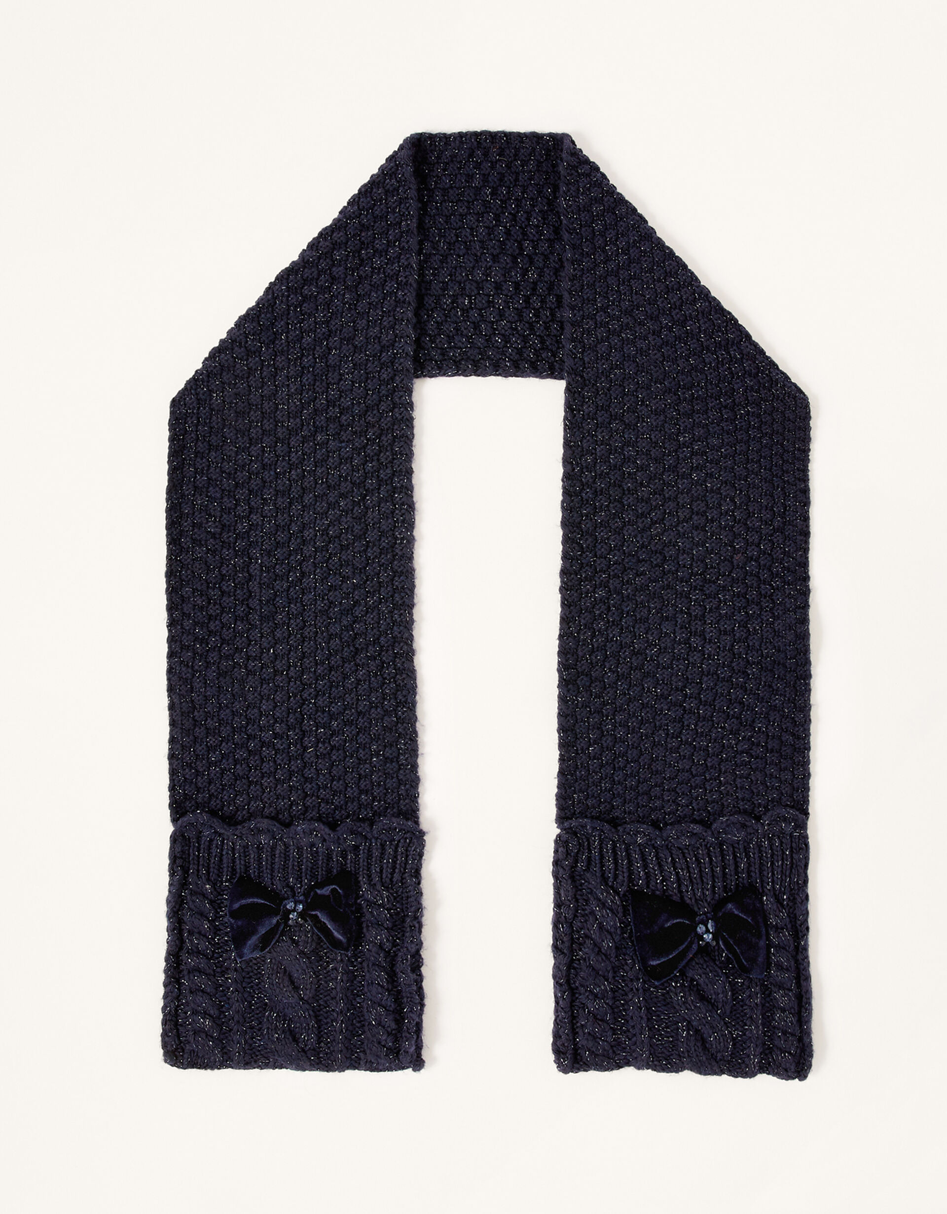 Nancy Velvet Bow Sparkle Scarf, , large