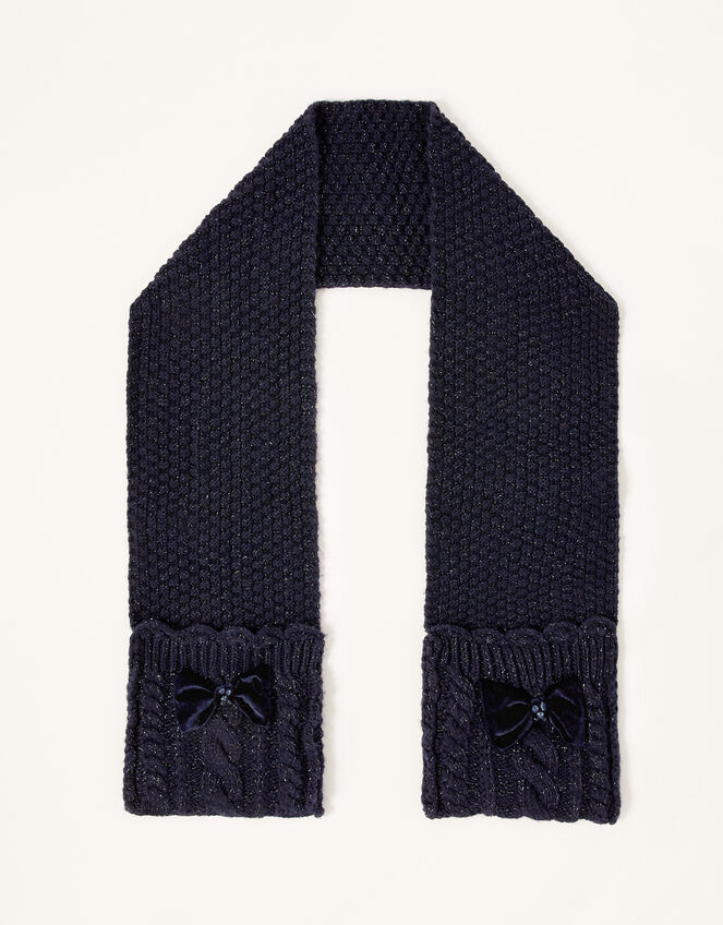 Nancy Velvet Bow Sparkle Scarf, , large