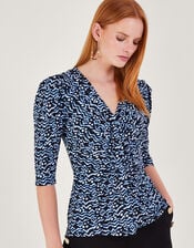 Gio Print Blouse, Black (BLACK), large