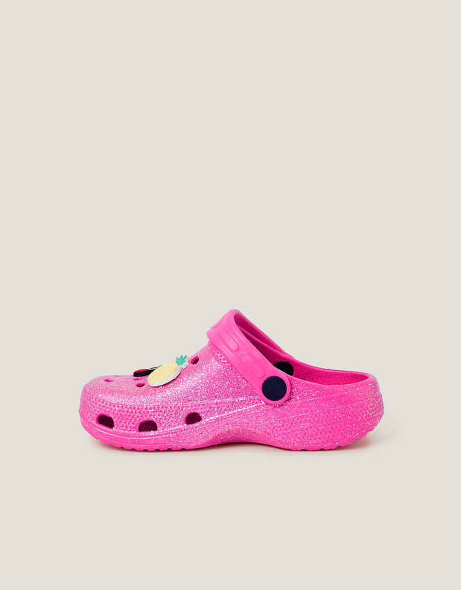Glitter Fruity Charm Clogs, Pink (PINK), large