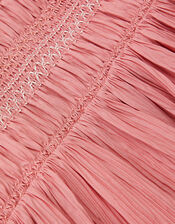 Smocked Puff Sleeve Dress, Pink (PINK), large