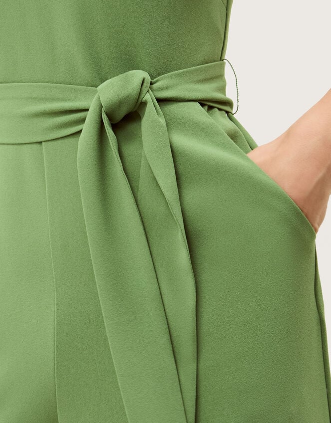 Riri V-Neck Frill Jumpsuit, Green (OLIVE), large