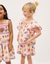 Shell Print Top & Shorts Set, Ivory (IVORY), large