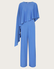 Delia Drape Jumpsuit, Blue (BLUE), large