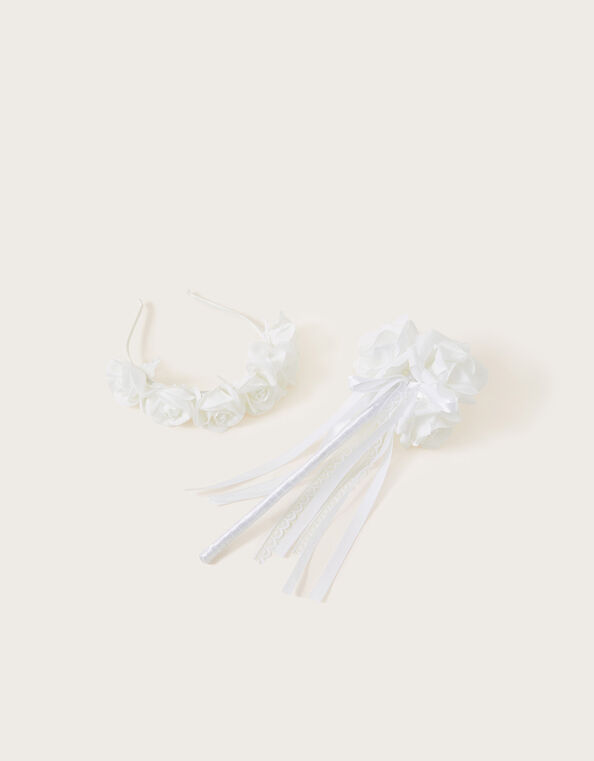 Bridesmaid Flower Hairband and Posie Set, , large