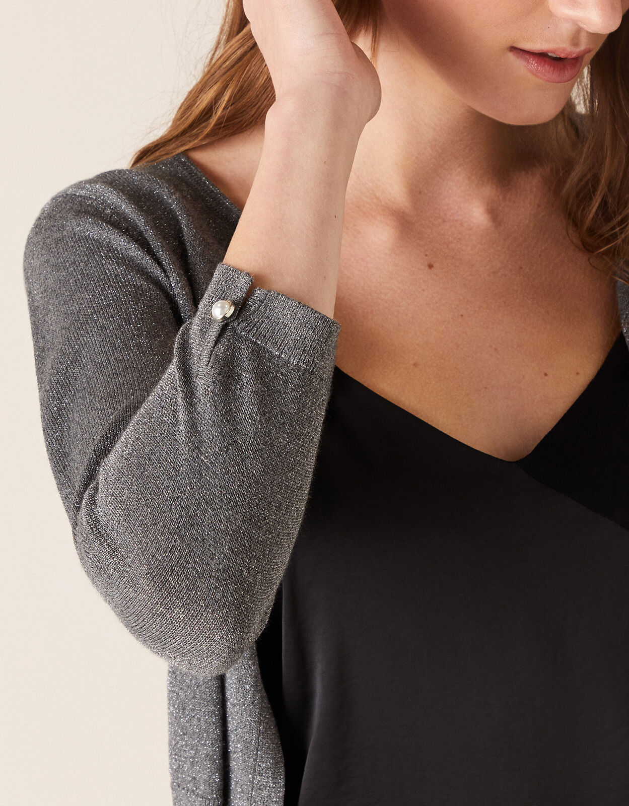 Silver shrug sweater online
