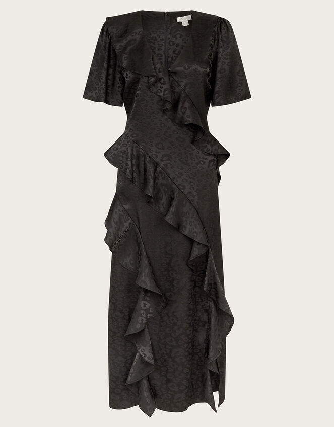 Luna Satin Dress, Black (BLACK), large