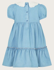 Baby Tiered Chambray Dress, Blue (BLUE), large