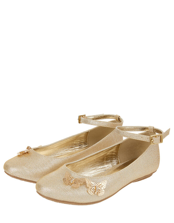 Simone Butterfly Shimmer Ballet Flats, Gold (GOLD), large