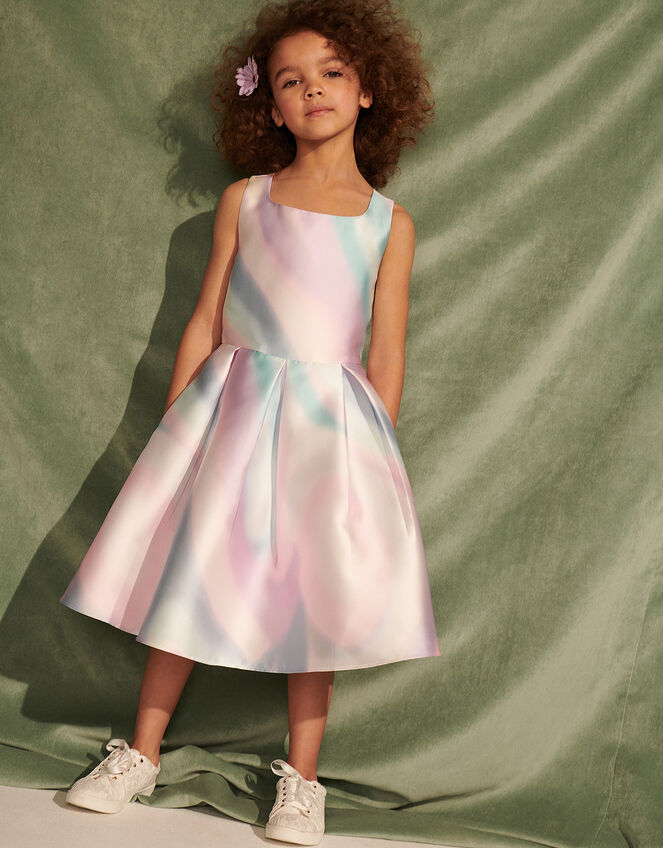 Jolene Unicorn Marble Duchess Twill Dress, Multi (MULTI), large