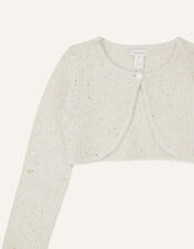 Sequin Cardigan, Ivory (IVORY), large