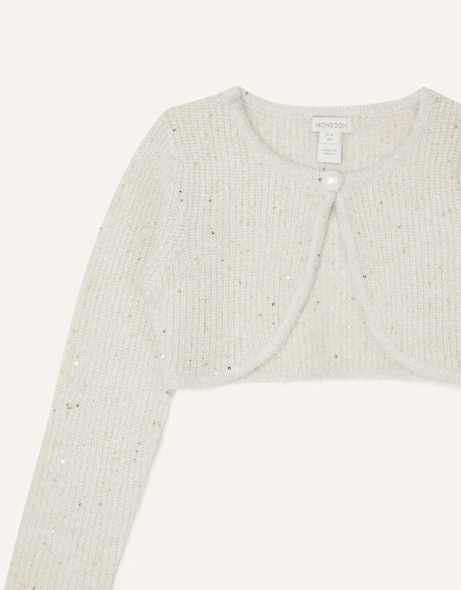 Sequin Cardigan, Ivory (IVORY), large