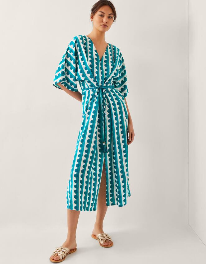 Indah Print Kaftan Dress Blue