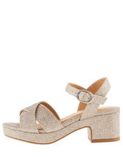 Shimmer Platform Sandals, Gold (GOLD), large