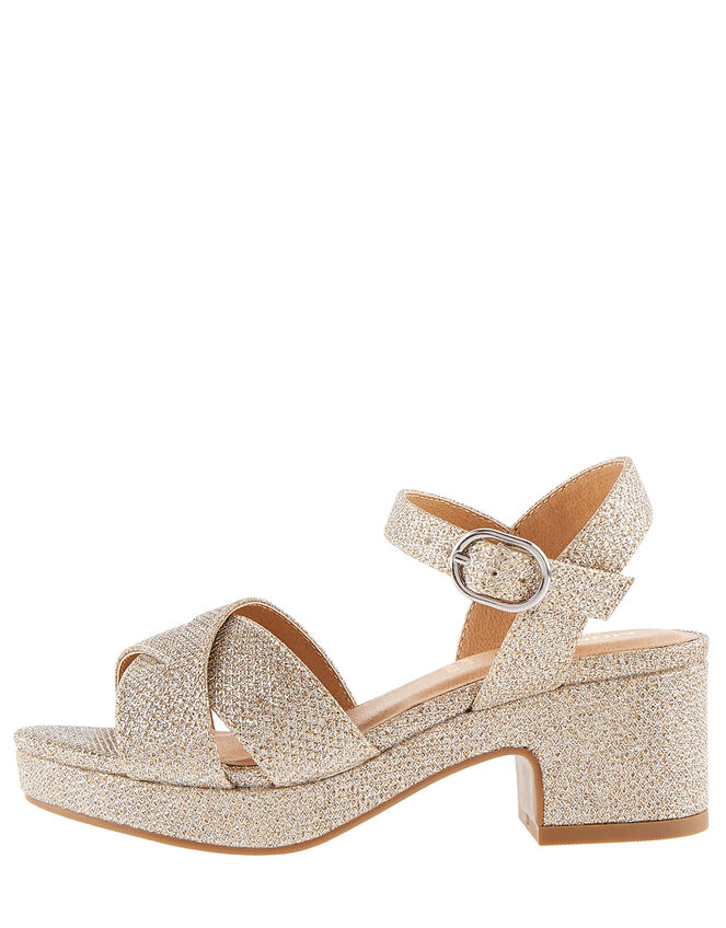 Shimmer Platform Sandals, Gold (GOLD), large