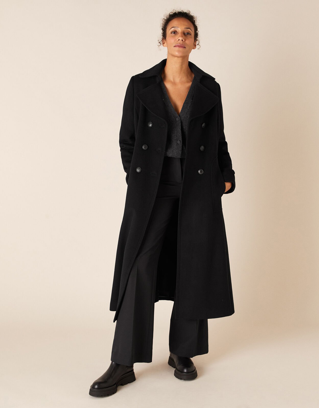 Black maxi 2025 coat womens