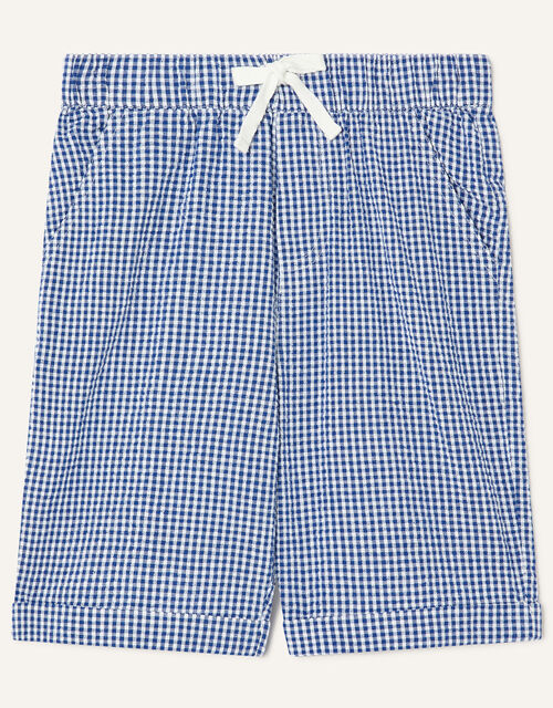 Gingham Shorts, Blue (NAVY), large