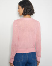 Mel Sheer Seamed Jumper, Pink (PINK), large