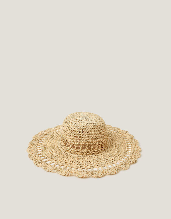 Tilda Crochet Straw Sun Hat, , large