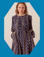 East Celine Print Maxi Dress, Blue (NAVY), large