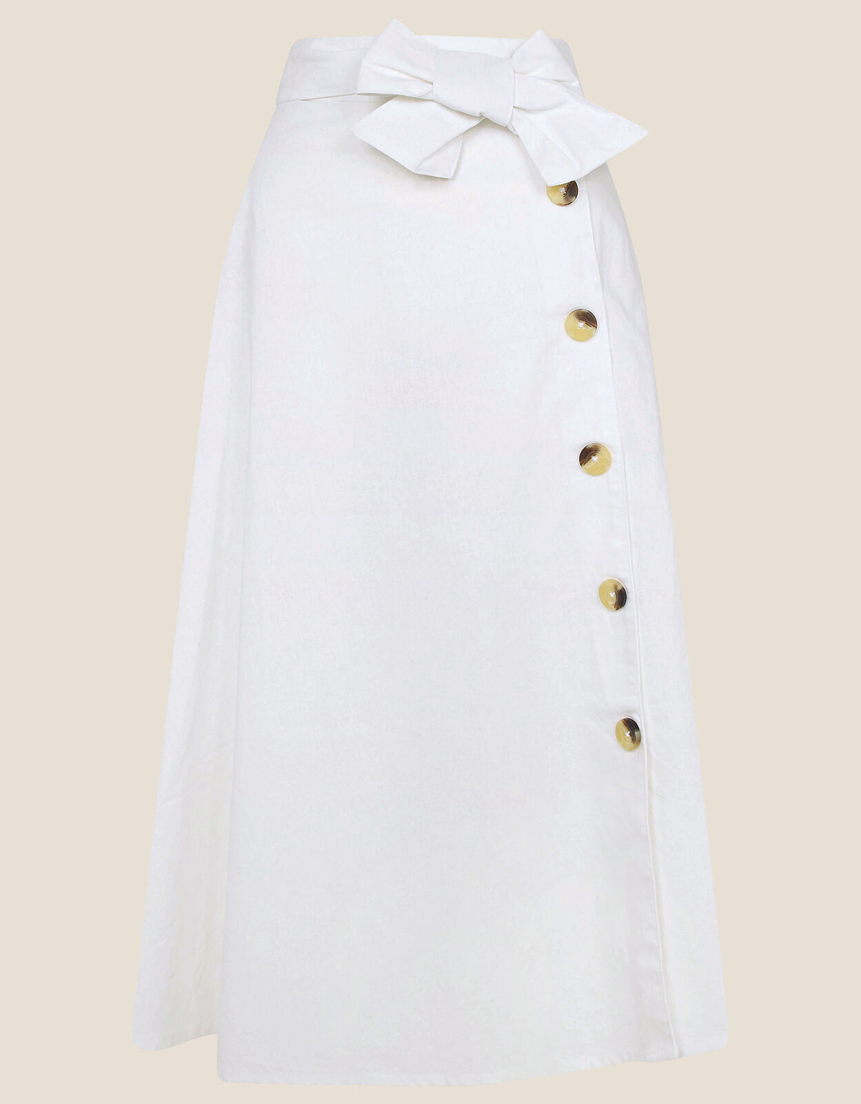 White midi skirt with buttons on sale