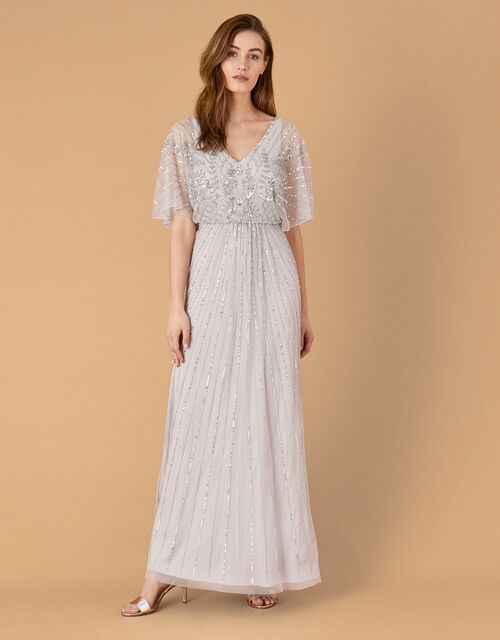 ARTISAN Tabitha Embellished Maxi Dress, Silver (SILVER), large