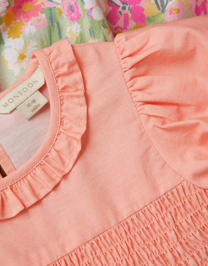 Baby Bunny Print Dress & Knickers Set, Yellow (YELLOW), large