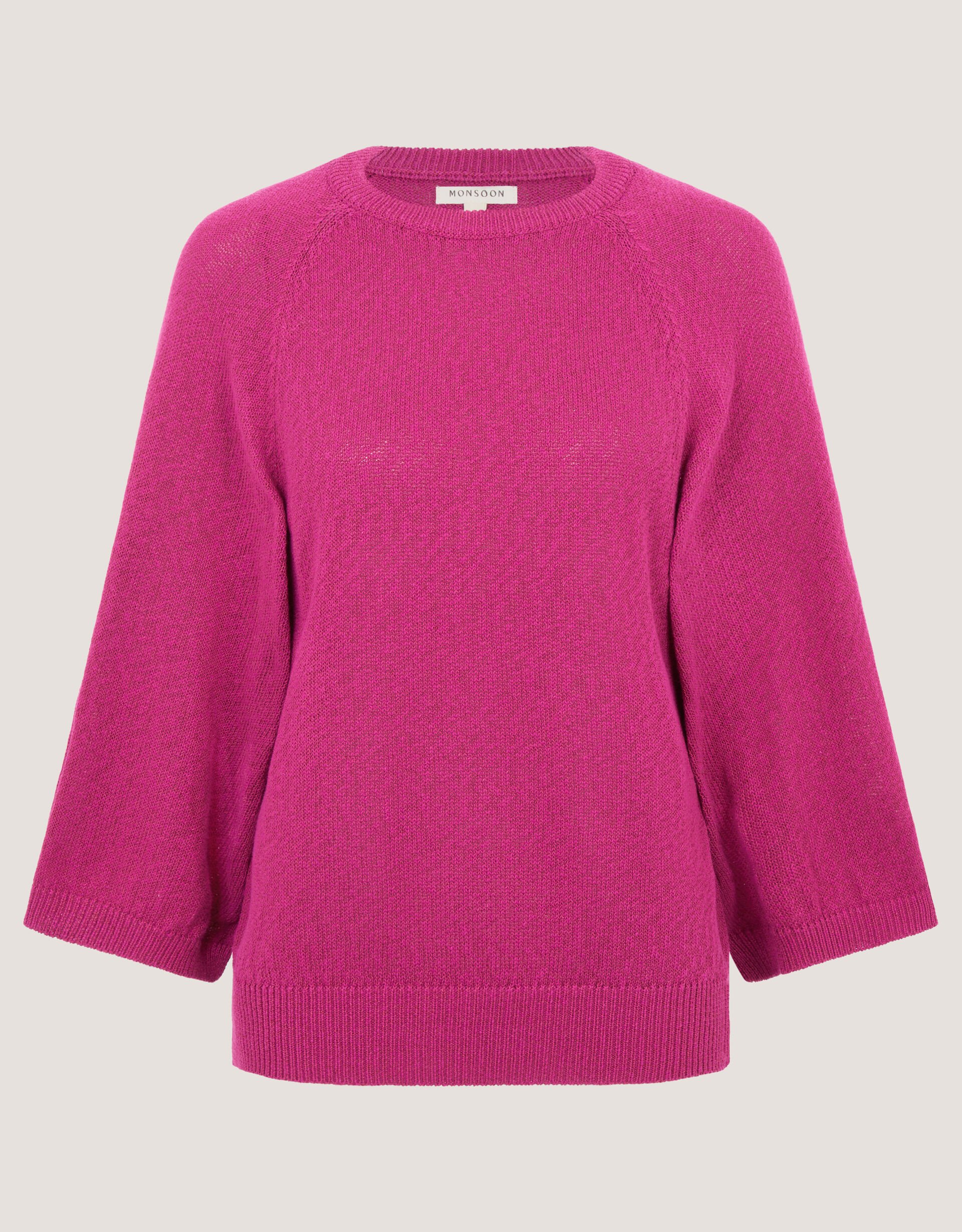 Codie &frac34; Sleeve Jumper, Pink (PINK), large