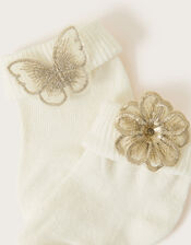 Baby Butterfly and Flower Socks Set of Two, Multi (MULTI), large