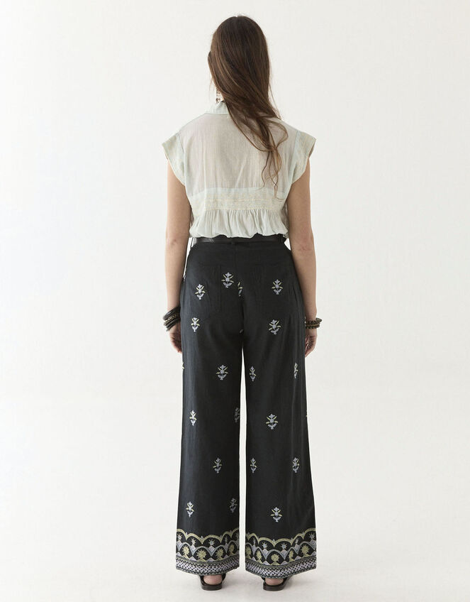 Maison Hotel Lolo Floral Straight-Leg Trousers, Black (BLACK), large