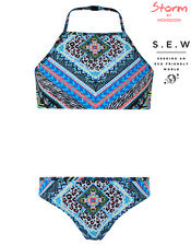 Keyla Printed Bikini Set with Recycled Fabric, Black (BLACK), large