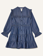 MINI ME Samson Tiered Denim Dress, Blue (BLUE), large