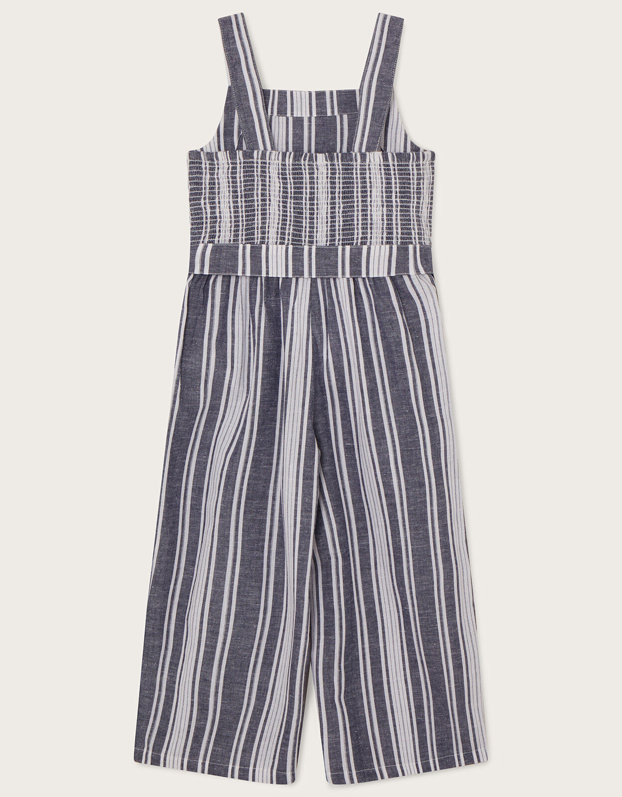 Stripe Jumpsuit in Linen Blend Blue Girls Beach Swimwear Monsoon UK