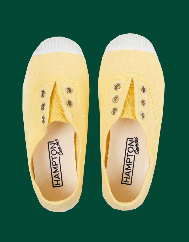 Hampton Canvas Plum Plimsolls, Yellow (LEMON), large