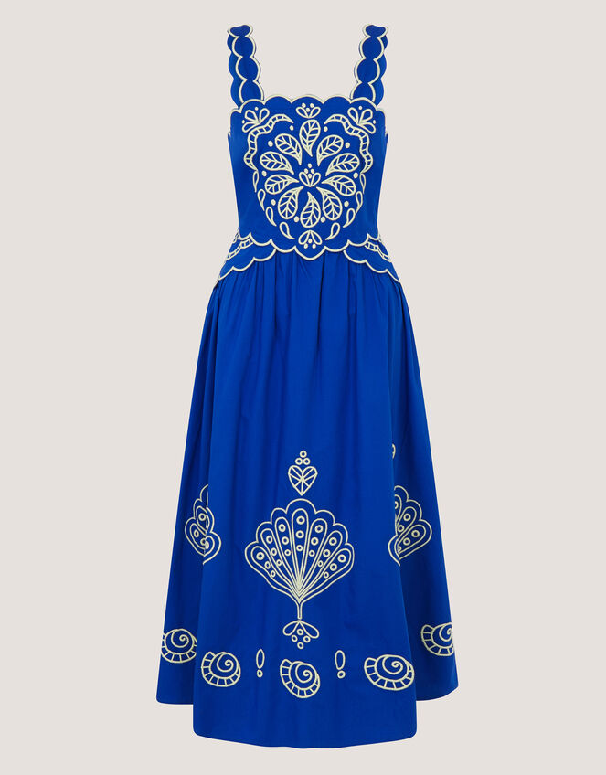 Keira Embroidered Midi Dress, Blue (COBALT), large
