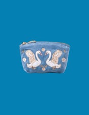 Elizabeth Scarlett Swan Garden Velvet Coin Purse, , large