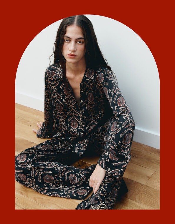 East Jesi Print Satin Blouse, Multi (MULTI), large