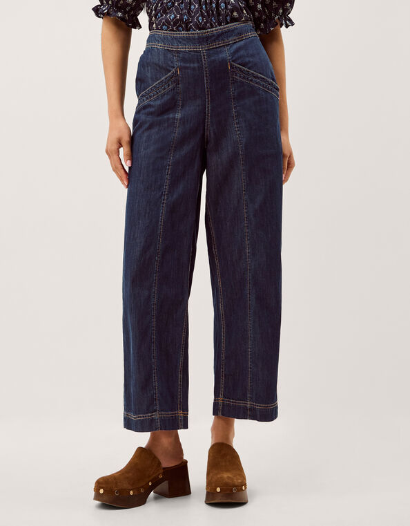 Harper Regular Wide Leg Jeans, Blue (INDIGO), large