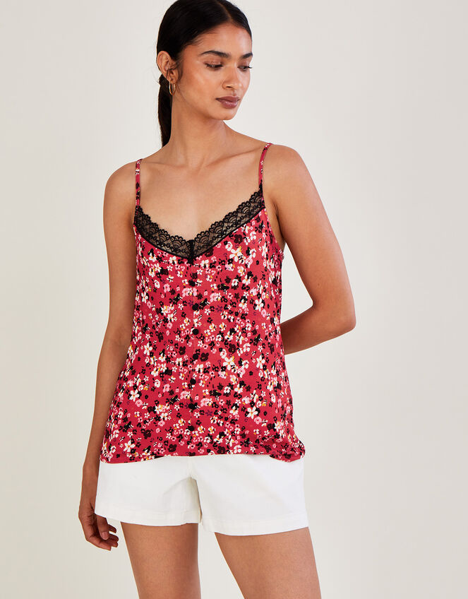 pædagog Blossom bark Ditsy Cami Jersey Top Red | Vests, Camisoles And Sleeveless Tops | Monsoon  UK.