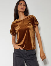 Viv Velvet T-Shirt , Bronze (BRONZE), large