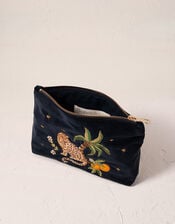Elizabeth Scarlett Jungle Jaguar Velvet Mini Pouch, , large