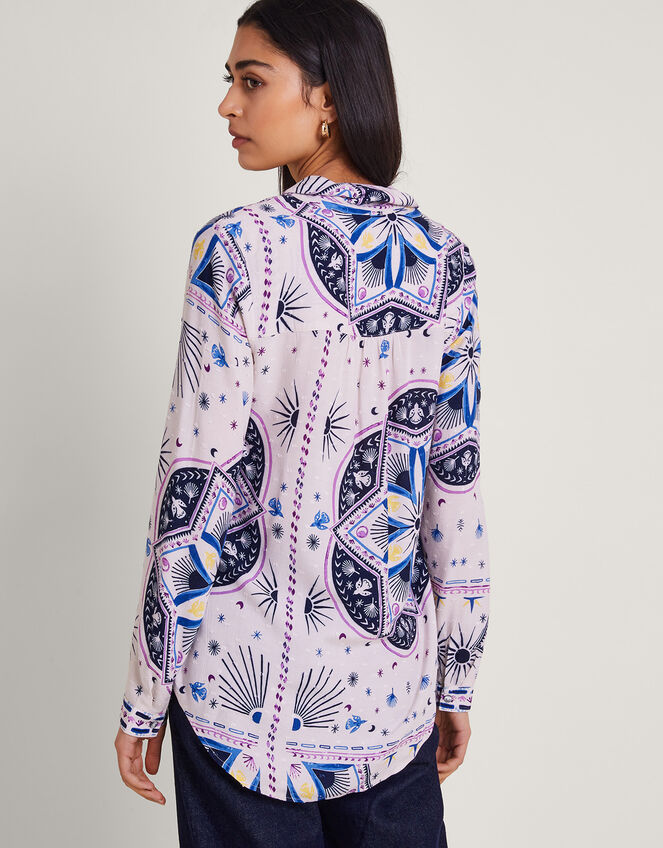 Elsie Print Shirt, Blue (BLUE), large