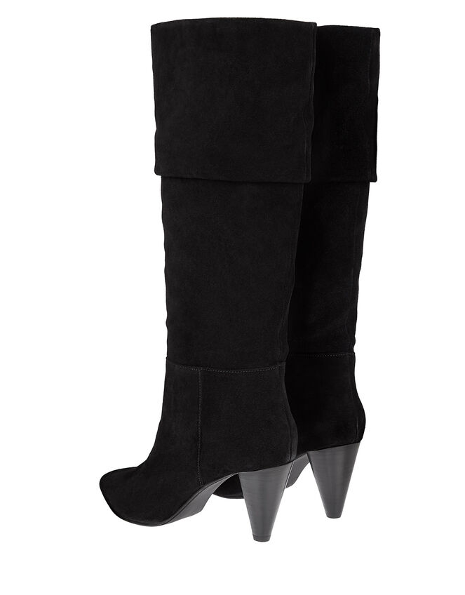 Slouch Suede Thigh Boots, Black (BLACK), large