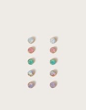 5-Pack Pastel Gem Stud Earrings, , large