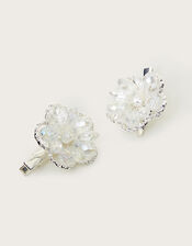 2-Pack Diamante Flower Hair Clips, , large